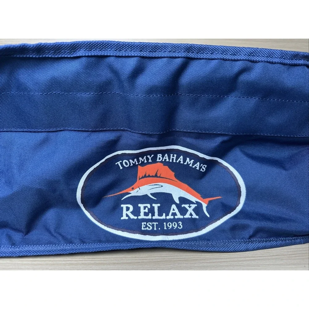 TOMMY BAHAMA Expandable Lunch Cooler Shoulder Bag Blue Fish Relax